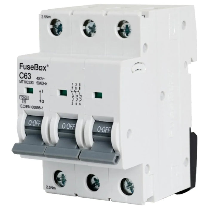 Fusebox Triple Pole MCB Type C, Curve B |  (06A-63A)