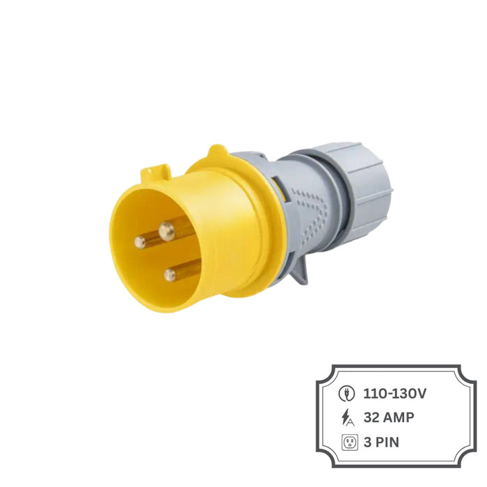 Yellow Industrial Quick Connect 110V 32Amp Plug