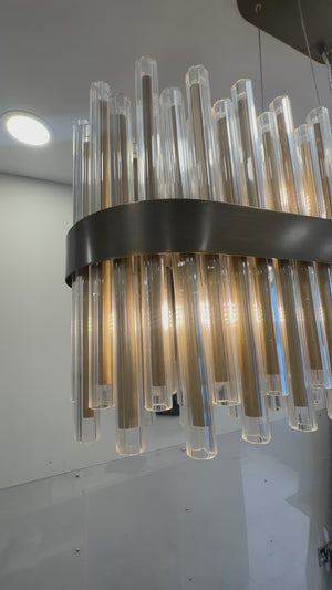 Colmar 100cm Linear Antique Brass Chandelier - 50382