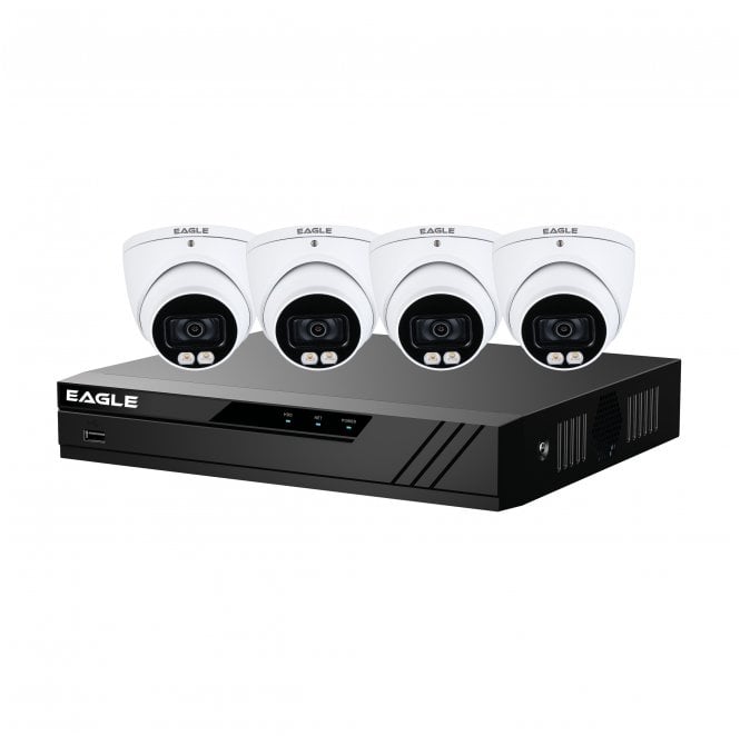 Eagle Colourview Plus Turret White Camera CCTV System | CVPLUS-8-4DOME-1TB