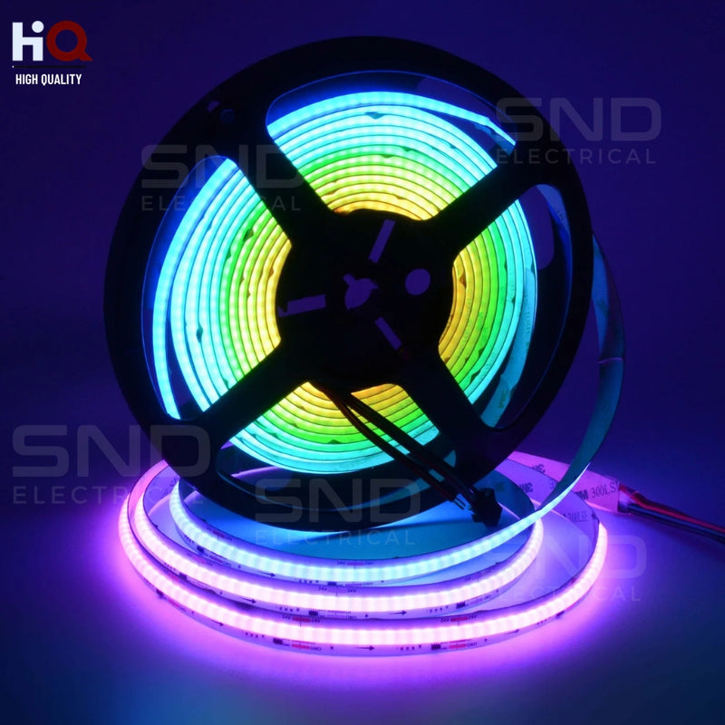 LED COB Strip RGBCCT Light, Seamless, 12mm Wide IP20 5M Reel