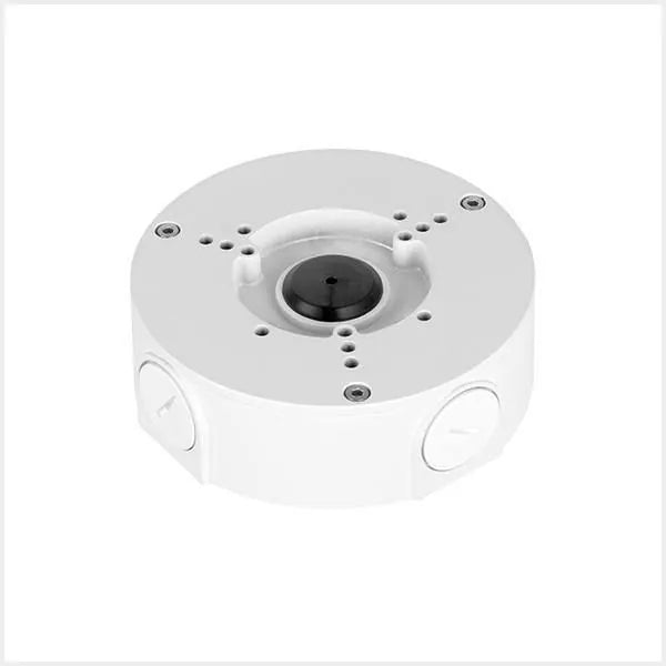 Eagle RING-J1 Deep Base Cable Management Ring with IP66 Junction Box – White Aluminium, 124 x 41mm