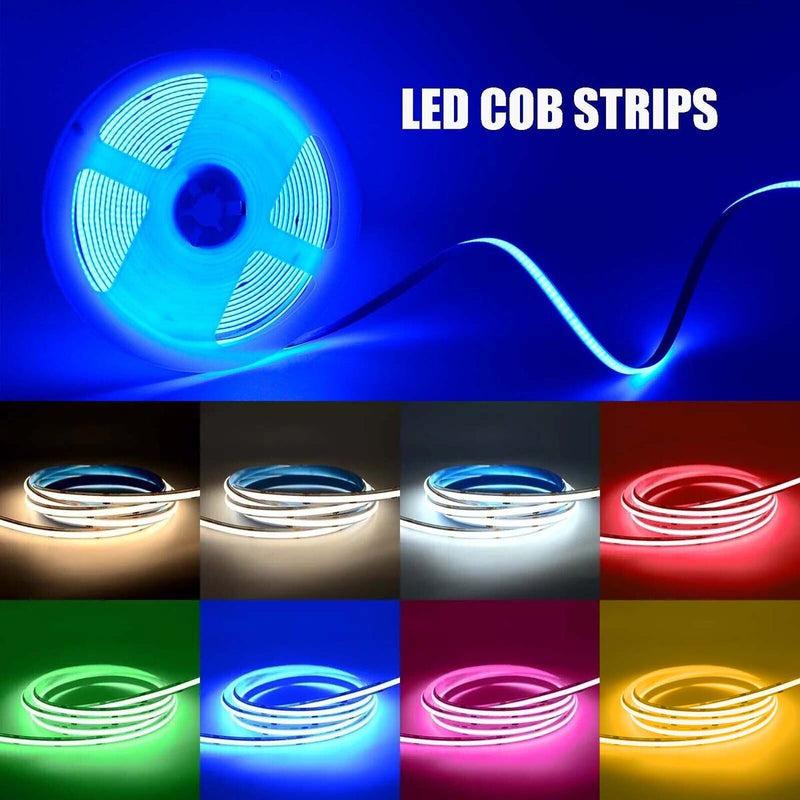 LED COB Strip RGBCCT Light, Seamless, 12mm Wide IP65 5M Reel