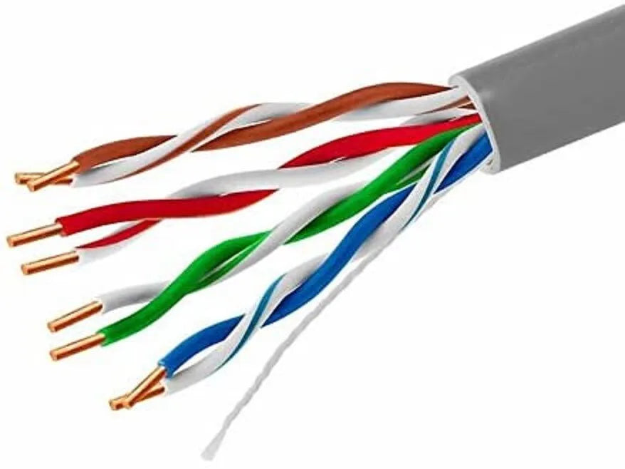 CAT5e Internal COPPER Ethernet Network Cable UTP 100m Grey