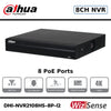 Dahua DHI-NVR2108HS-8P-I2 8 Channel Compact 1U 8PoE 1HDD WizSense Network Video Recorder