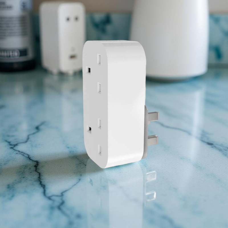 ENER-J WiFi & Bluetooth Dual Smart Plug 13A (UK) with Individual Socket Control, Energy Monitoring, Surge Protection & Alexa/Google Voice Control