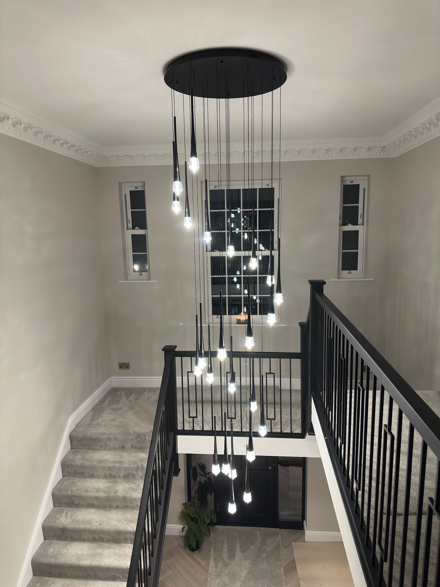 Spear 24 Light LED Crystal Stairwell Light