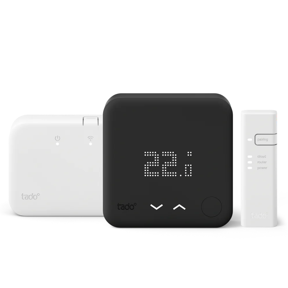 Tado Wireless Smart Thermostat Starter Kit X with Hot Water Control — Black Edition