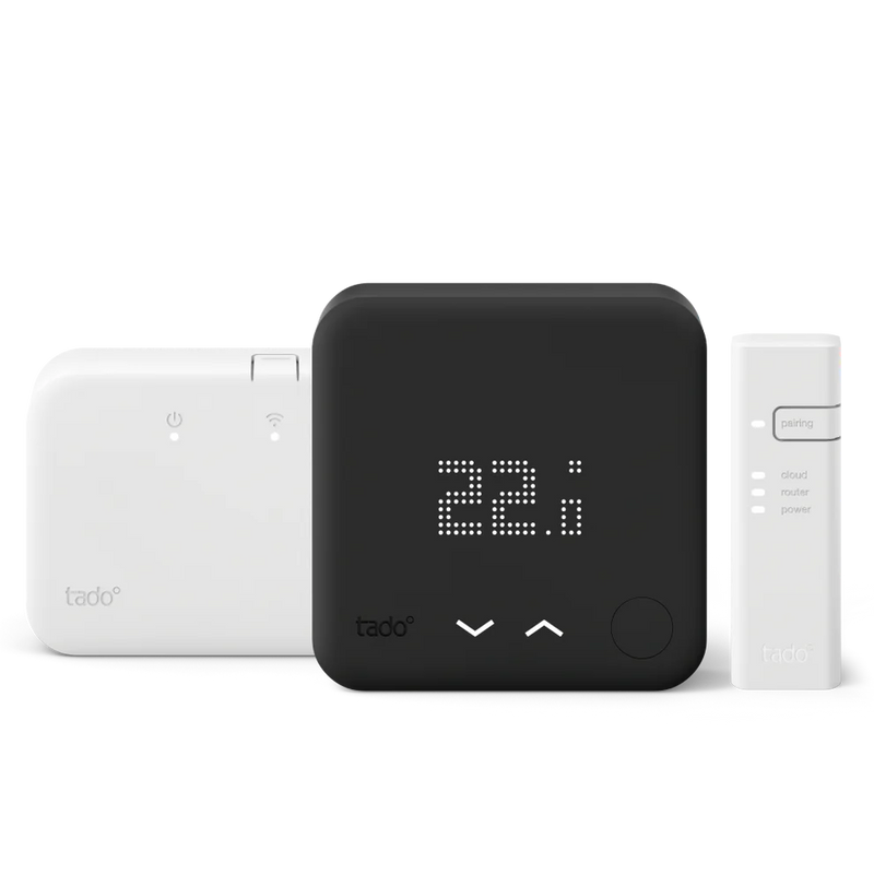 Tado Wireless Smart Thermostat Starter Kit X with Hot Water Control — Black Edition
