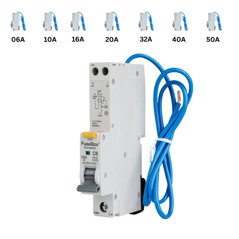 Fusebox RCBO's Type A, Curve C | RTA Series (06A-50A)