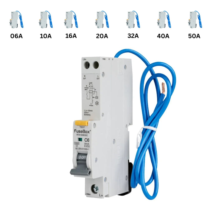 Fusebox RCBO's Type A, Curve C | RTA Series (06A-50A)