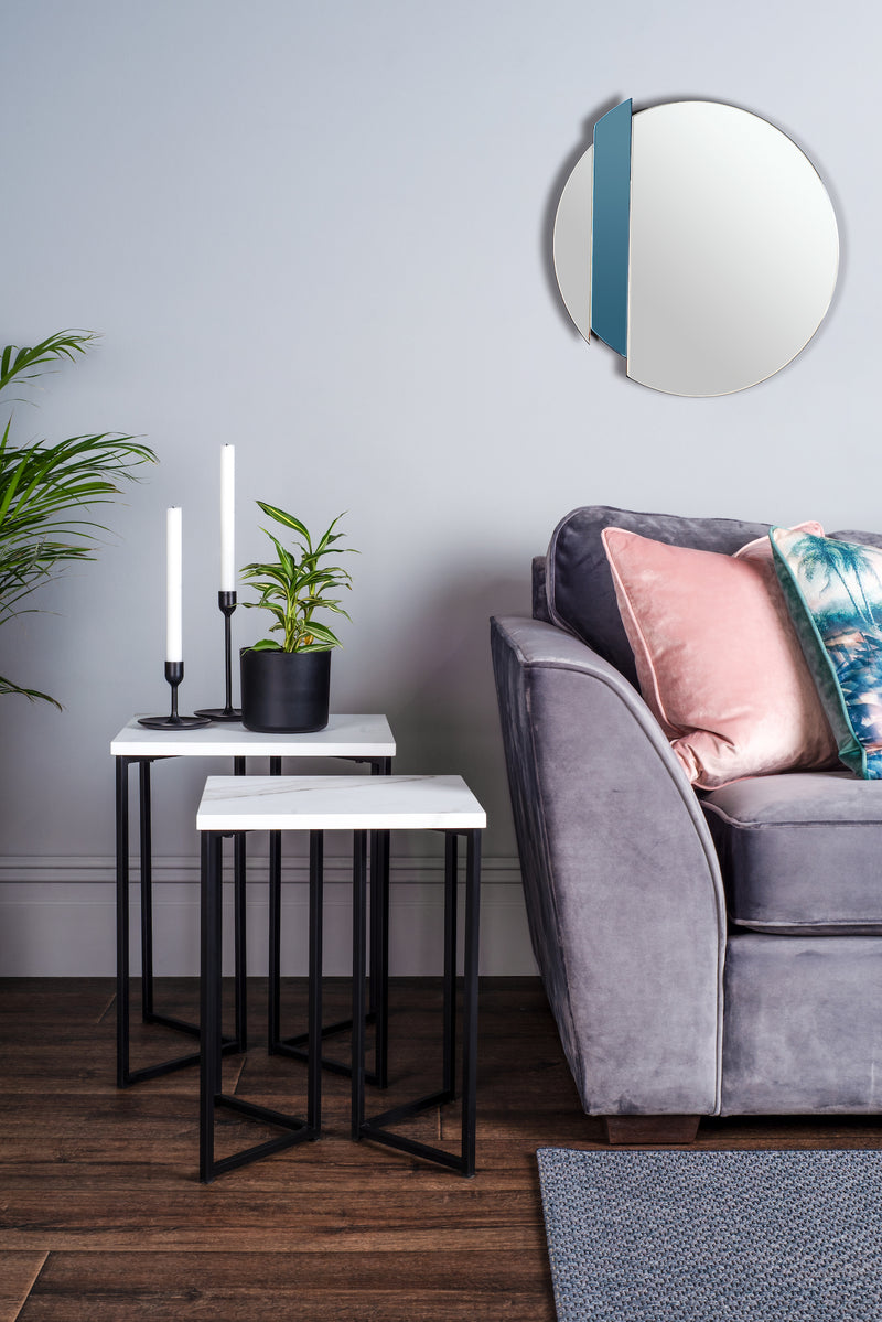 002YUL50 Silver And Smoked Mirror 50cm