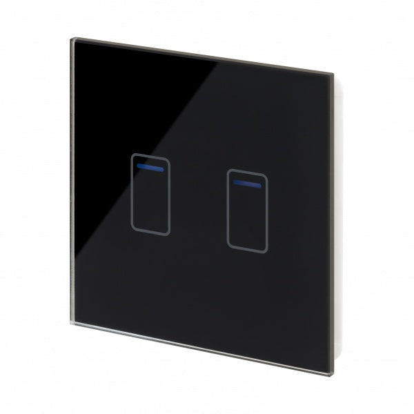 Retrotouch Crystal Touch Dimmer Switch 240v 2G 1W Black