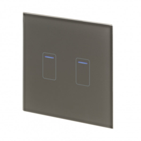 Retrotouch Crystal Touch Dimmer Switch 240v 2G 1W Grey