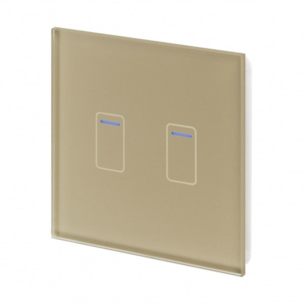 Retrotouch Crystal Touch Dimmer Switch 240v 2G 1W Brass
