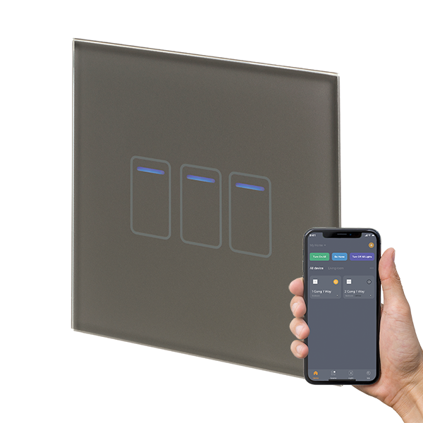 Retrotouch Crystal+ Touch WIFI Switch 240v 3G Grey