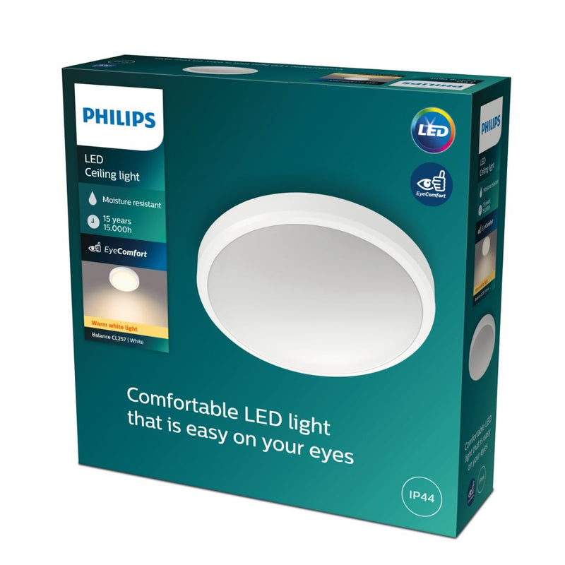 Philips CL257 Balance Ceiling Light Warm White 17W, 27K Lumens - White