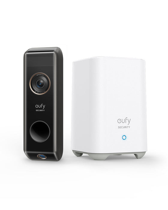 Eufy 2K Dual Cam Video Doorbell S330 (Battery-Powered) with Homebase 2 & Add on Doorbell Chime *Bundle*