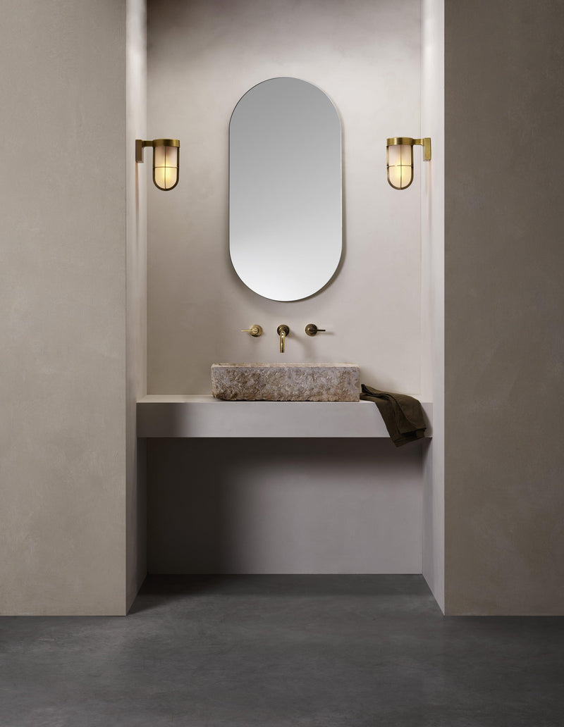 1368008 Cabin Frosted Outdoor Wall Light Brass