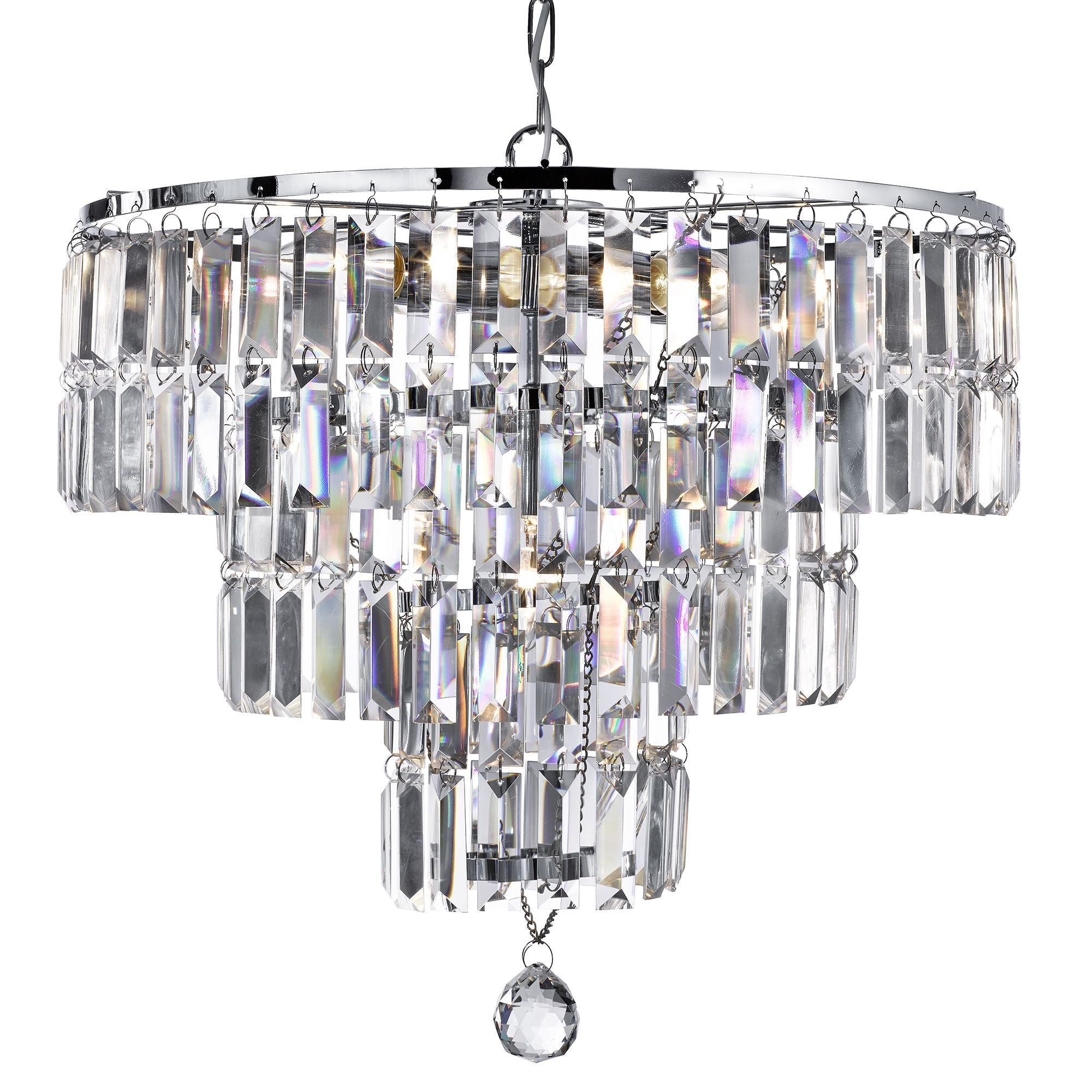 1375-5CC Empire Chrome 5 Light Crystal Suspended Light