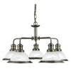 1595-5AB Antique Brass 5 Light Suspended Light