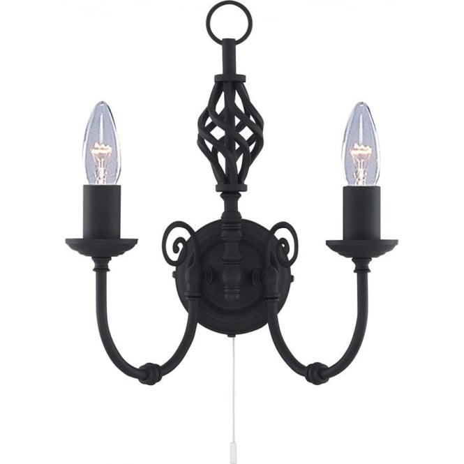 3380-2 ZANZIBAR 2 Light Wall Light Black