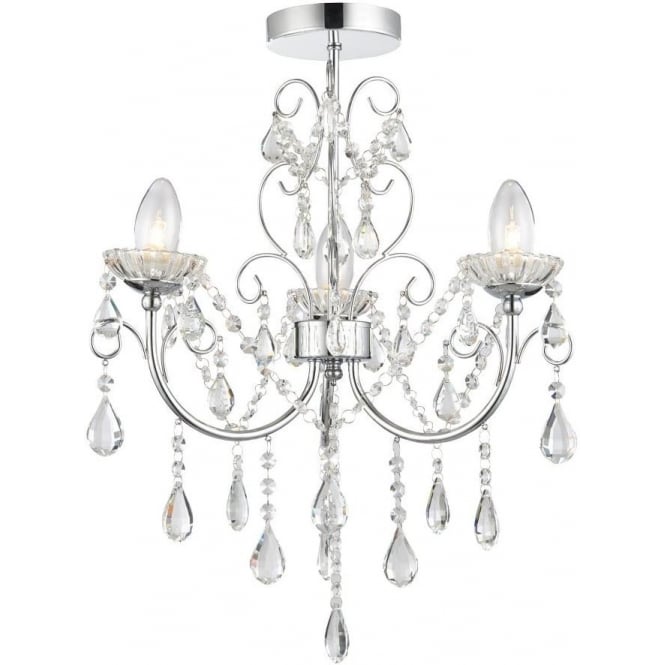 61251 Tabitha 3 Light Chrome Bathroom Semi Flush Light