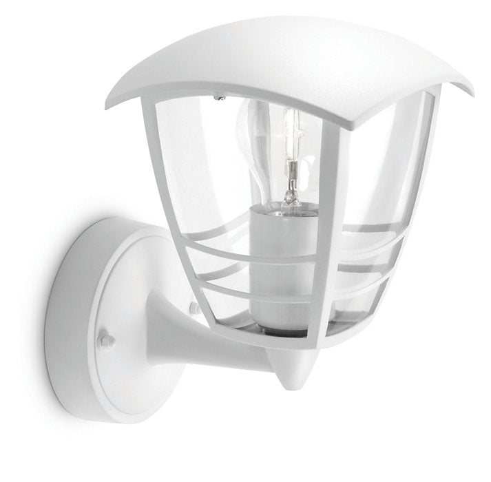 Philips Creek 1x60W 230V Up Outdoor Wall Lantern White