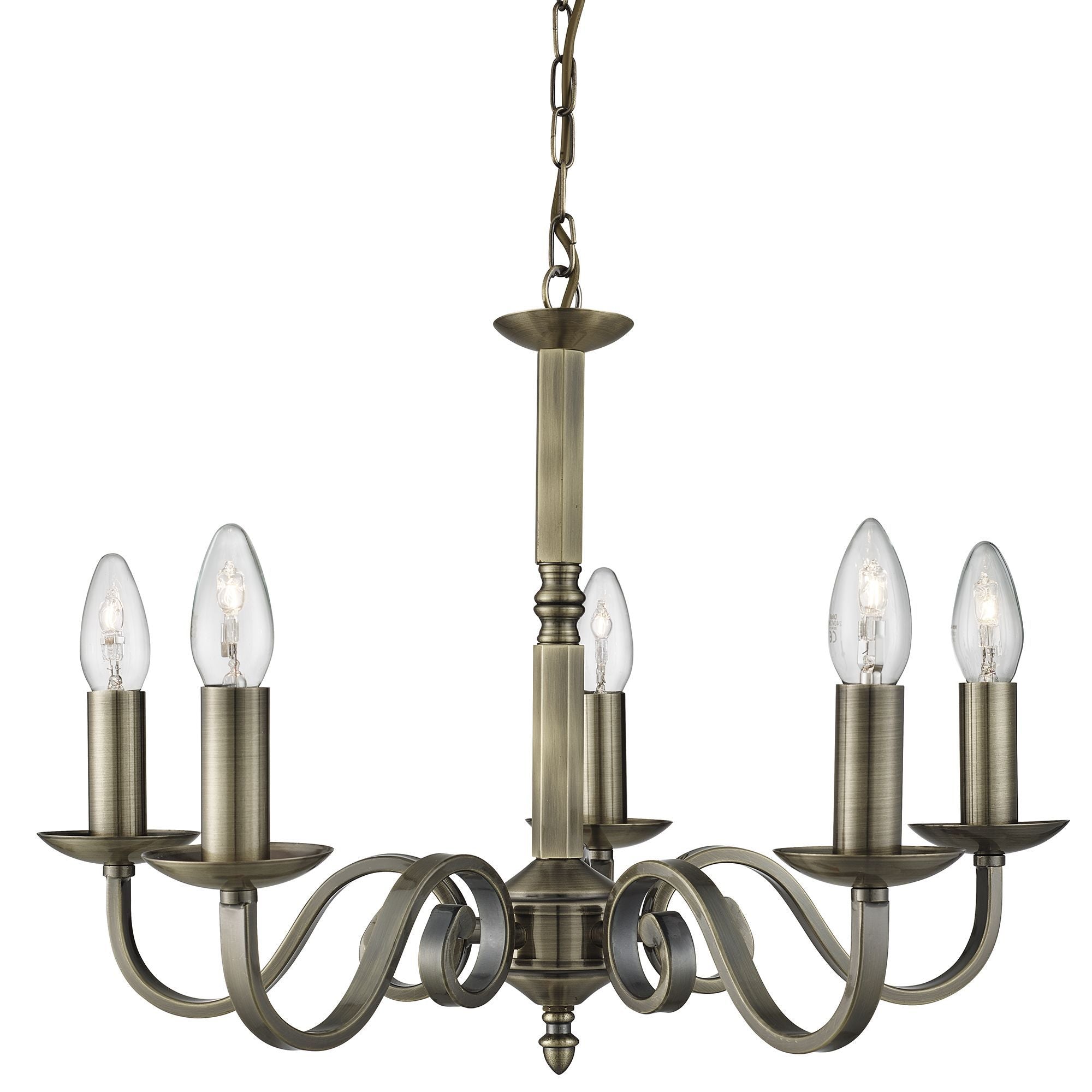1505-5AB Richmond Antique Brass 5 Light Multi Arm Light