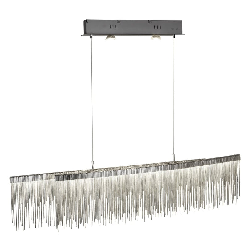 SS-1606 Fringe 2 Light Suspended Pendant Satin Silver