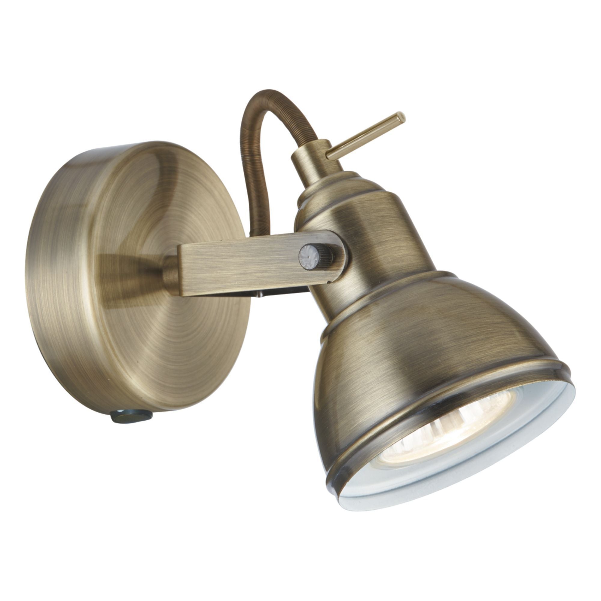 1541AB Focus Antique Brass Wall Spotlight