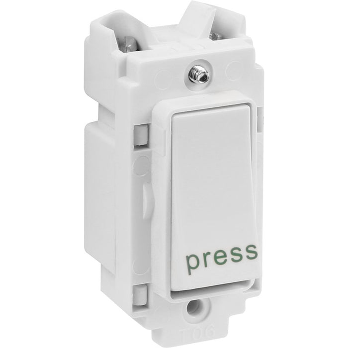 Crabtree 10A Retractive Grid Switch Printed 'Press'