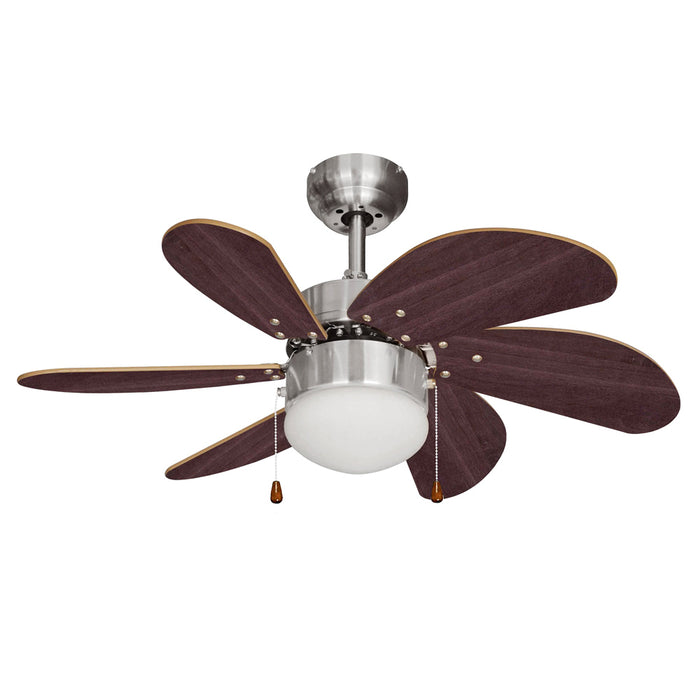 MiniSun 18578 Typhoon Brushed Chrome 30" Ceiling Fan with Light - SND Electrical Ltd