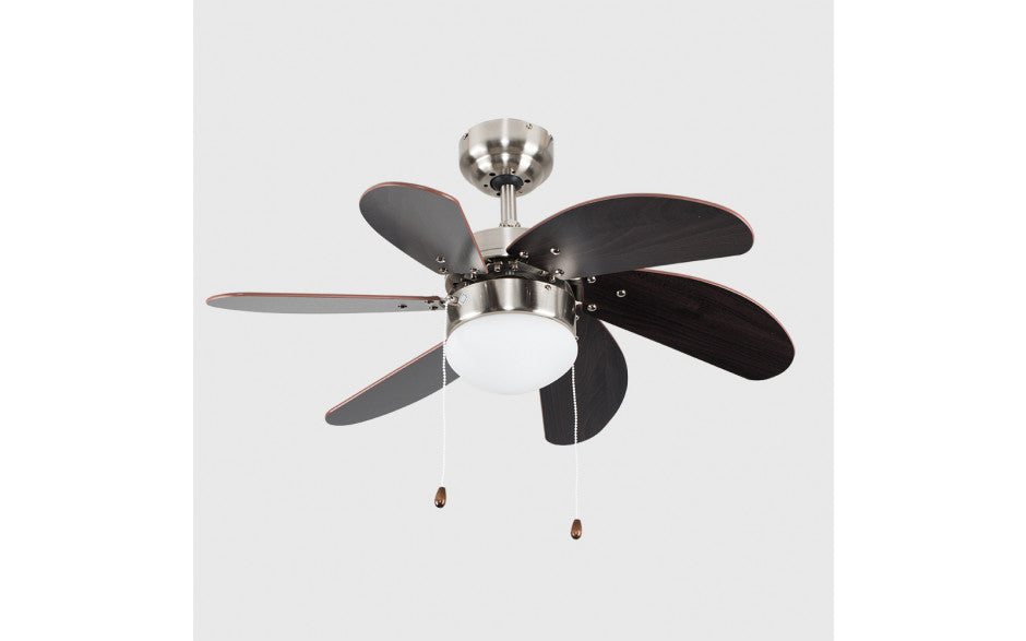 MiniSun 18578 Typhoon Brushed Chrome 30" Ceiling Fan with Light - SND Electrical Ltd