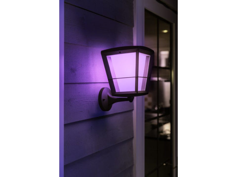 Philips Econic Hue White & Colour Ambience EU Up Wall Lantern - Black