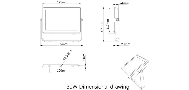 Projectline Floodlight 30W 4000K Warm White