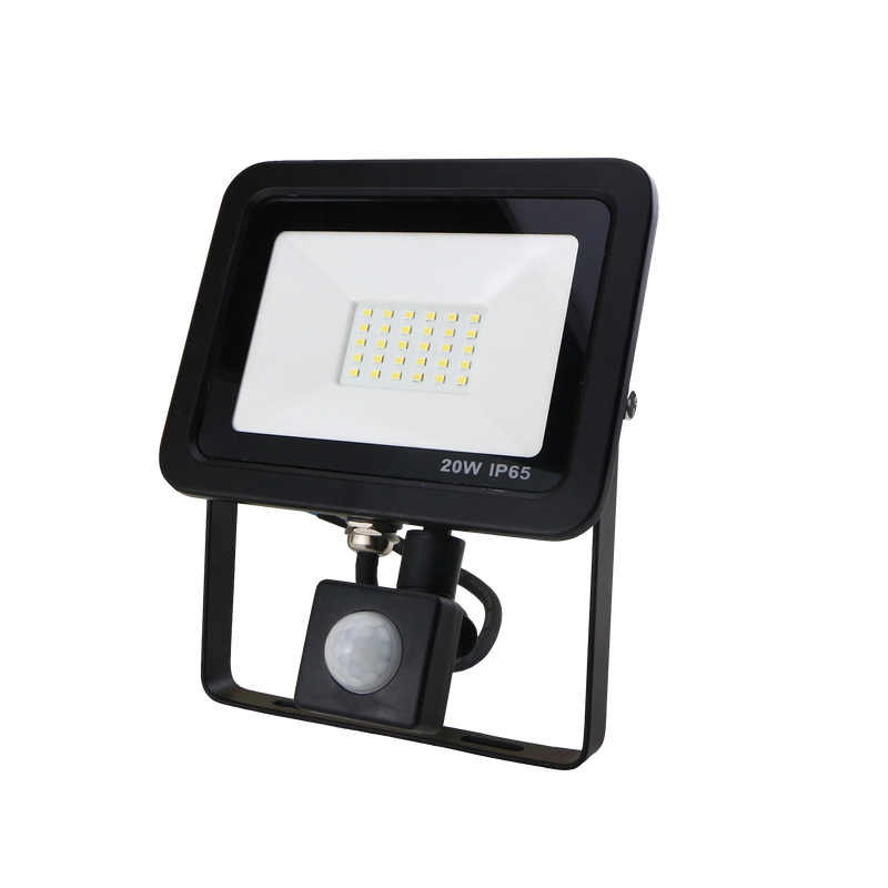 SND Electrical FLSMD20W/PIRO/6K/B -3 20w Floodlight 6500k Black (PIR) - SND Electrical Ltd