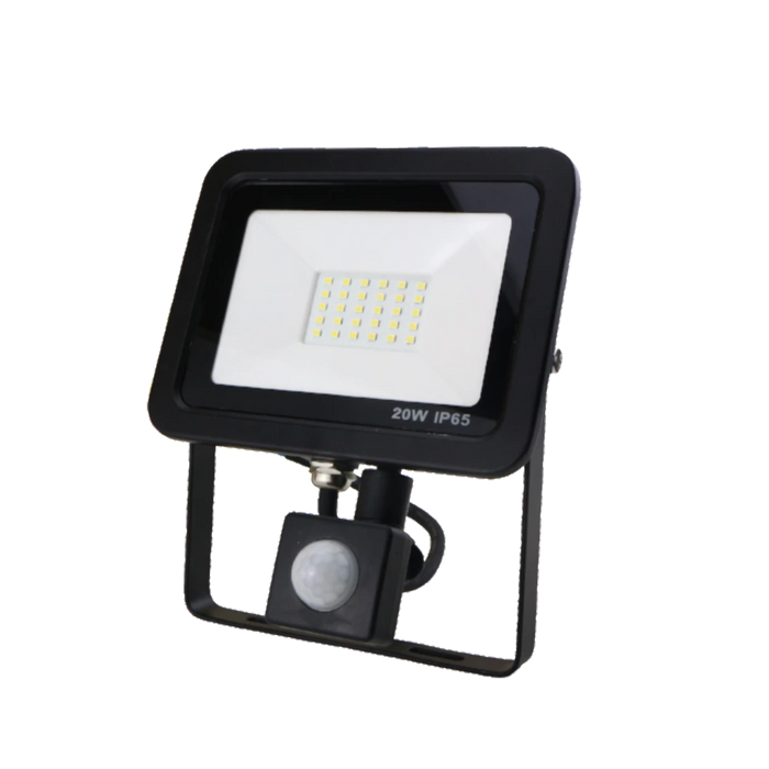 SND Electrical FLSMD20W/PIRO/3K/B -4 20w Floodlight 3000k Black (PIR) - SND Electrical Ltd