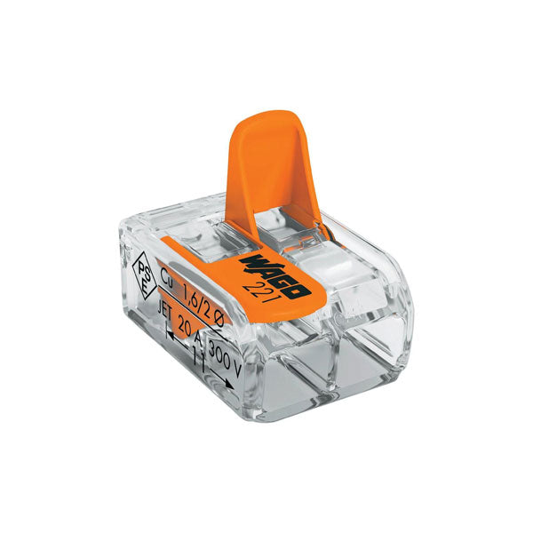 Wago 221-412 2 Pole Terminal Block/Splicing Connector w Lever Lock