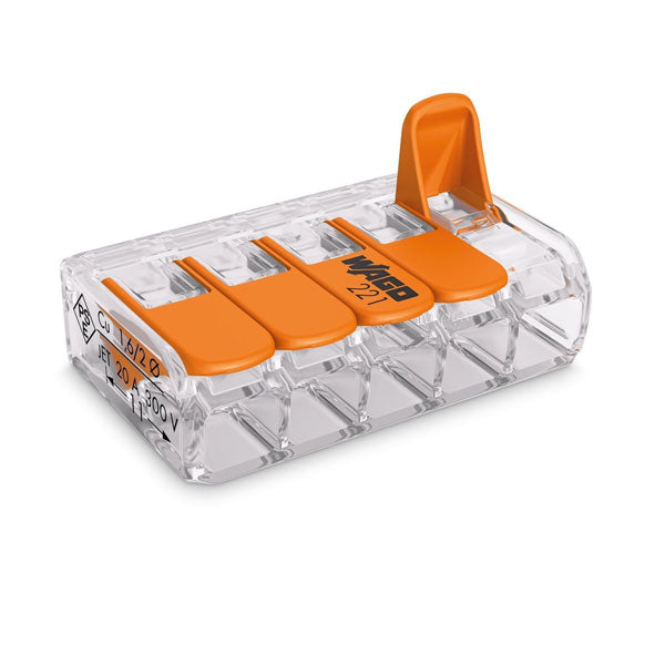 Wago 221-415 5 Pole Terminal Block/Splicing Connector w Lever Lock - SND Electrical Ltd