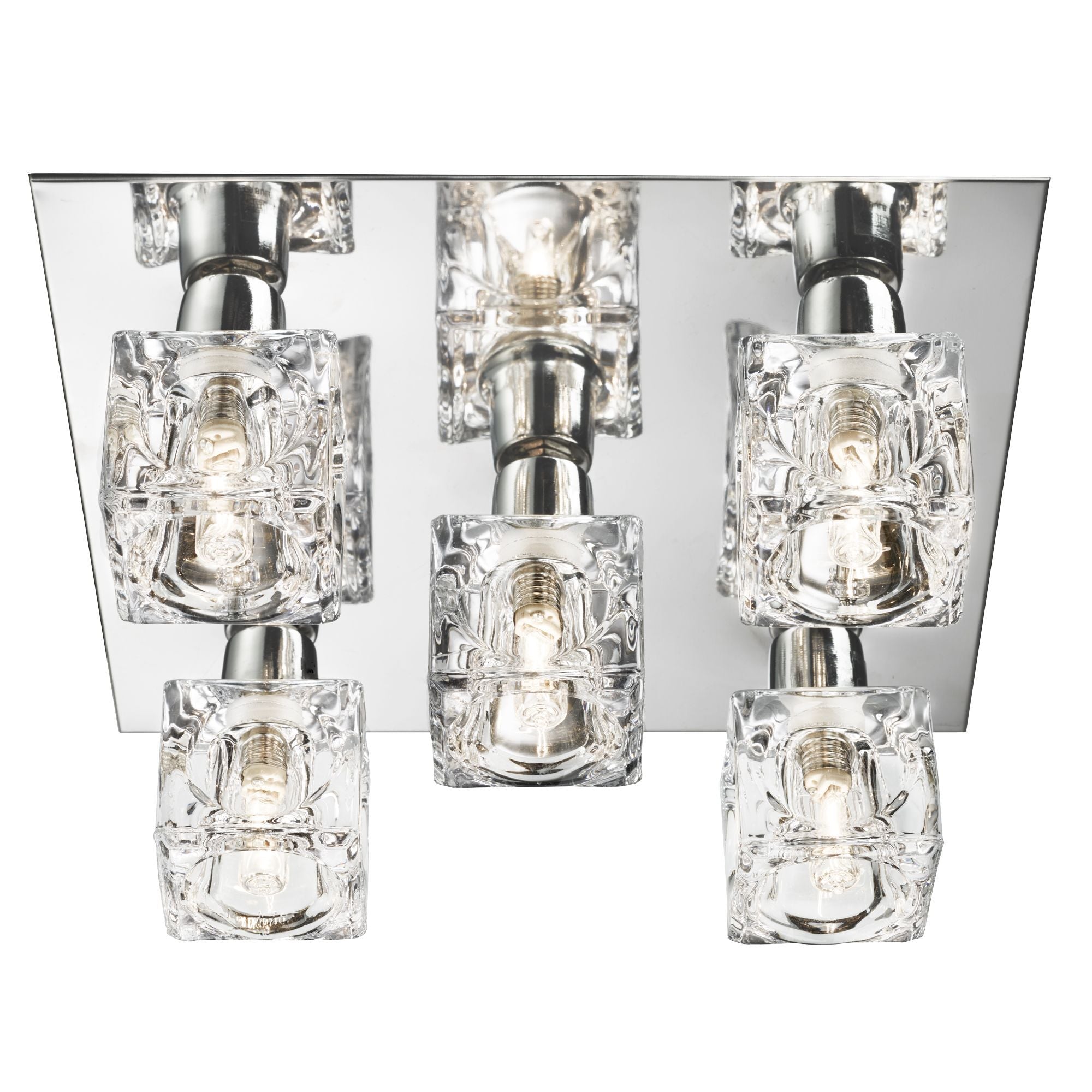 2275-5-LED Ice Cool Chrome 5 Light Square Flush Light