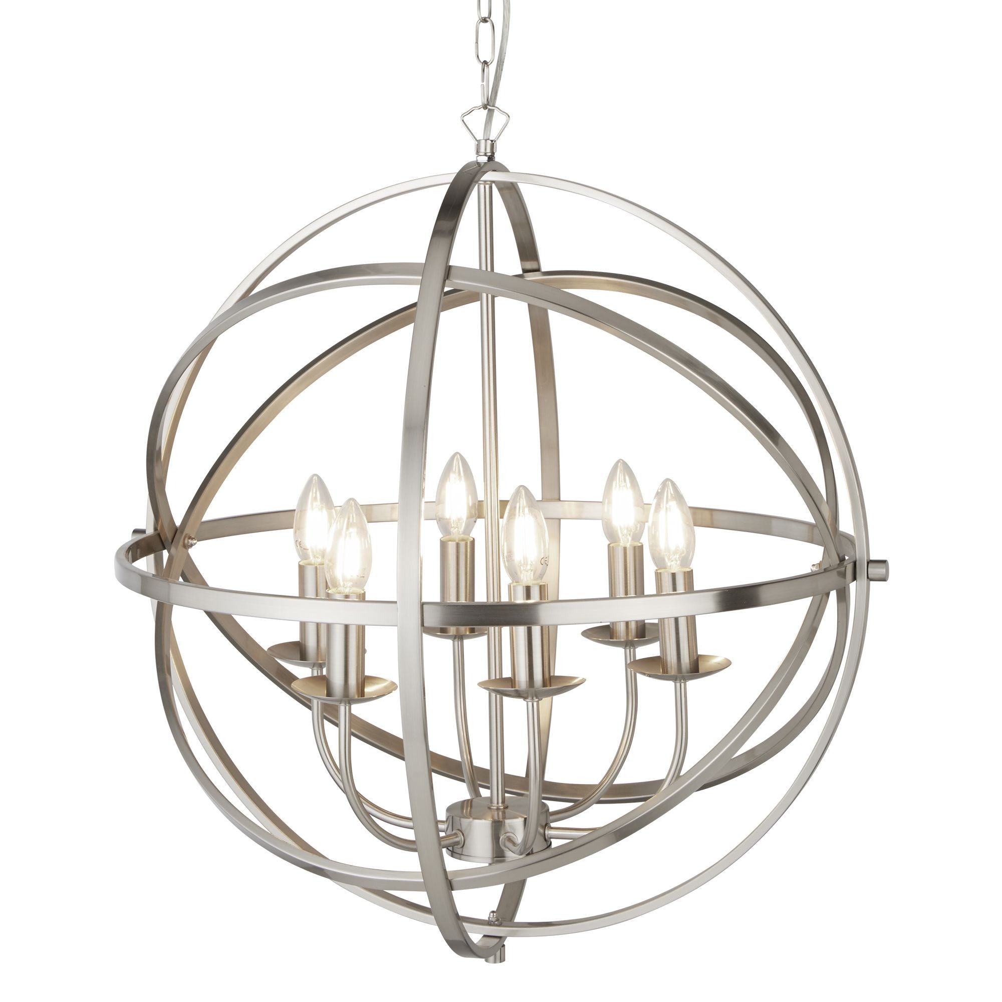 2476-6SS Orbit Satin Silver 6 Light Suspended Light