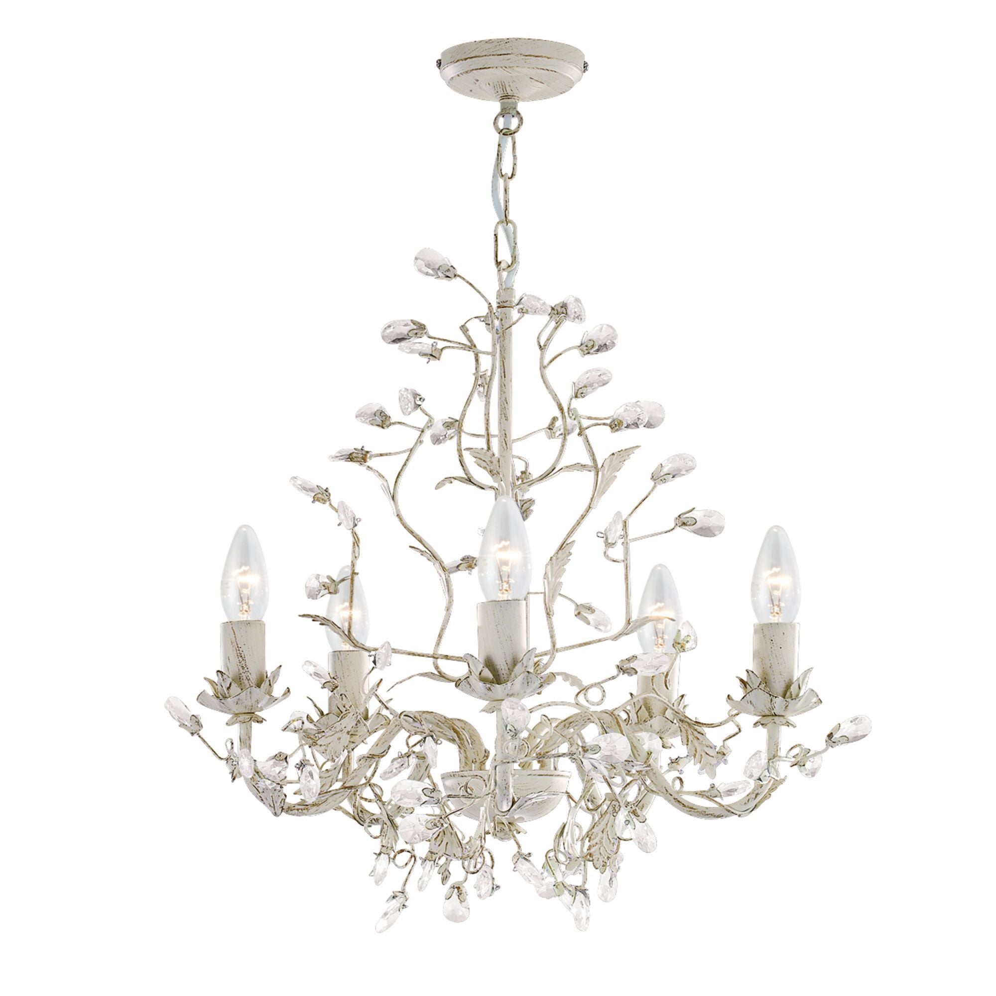 2495-5CR Almandite Cream Gold 5 Light Multi Arm Light