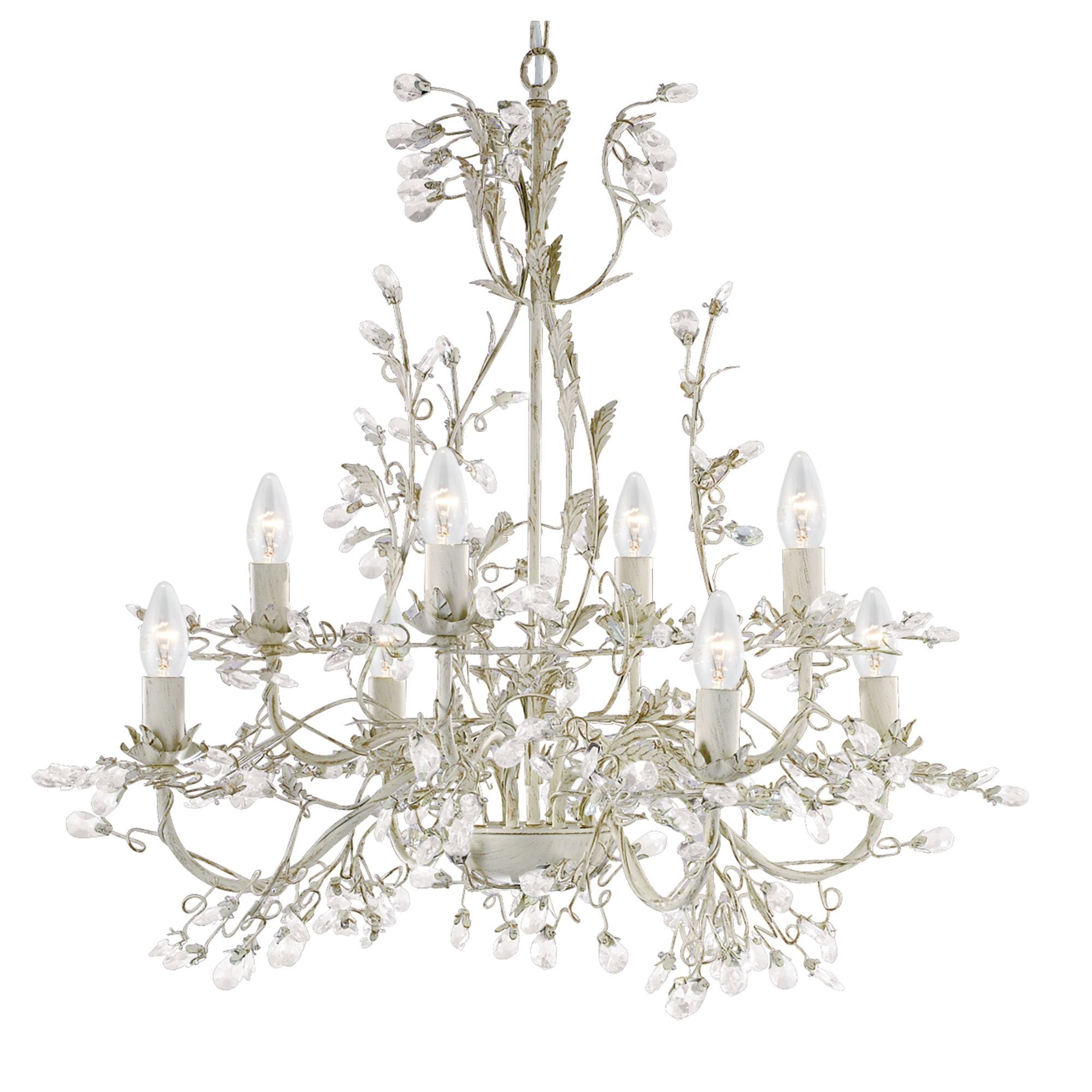 2498-8CR Almandite Cream Gold 8 Light Multi Arm Light