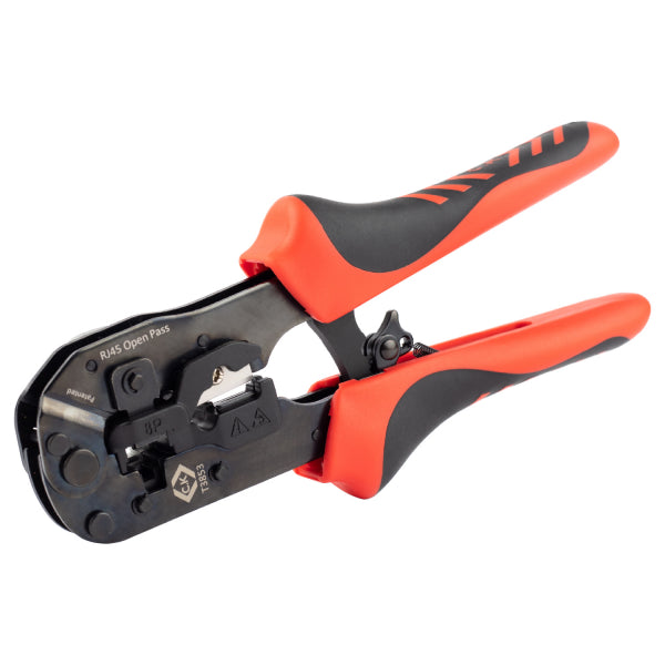 CK Tools T3853 Ratchet Crimping Pliers | 8P Pass Thru Mod