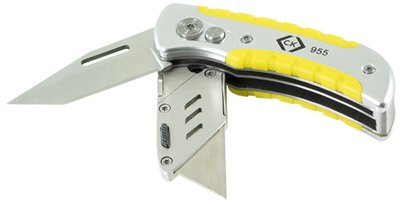 CK Tools T0955 Twin Utility Knife Folding Yellow