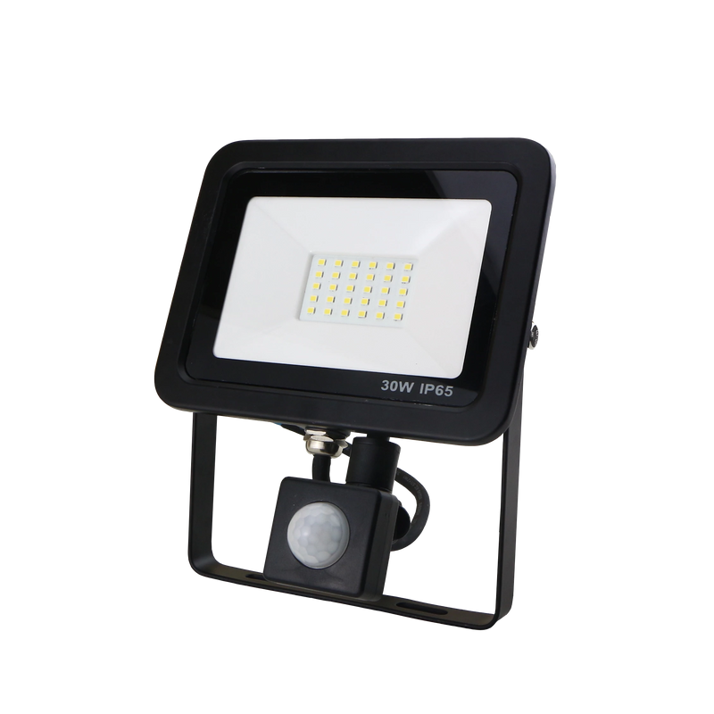 SND Electrical FLSMD30W/PIRO/6K/B -8 30w Floodlight 6500k Black (PIR) - SND Electrical Ltd