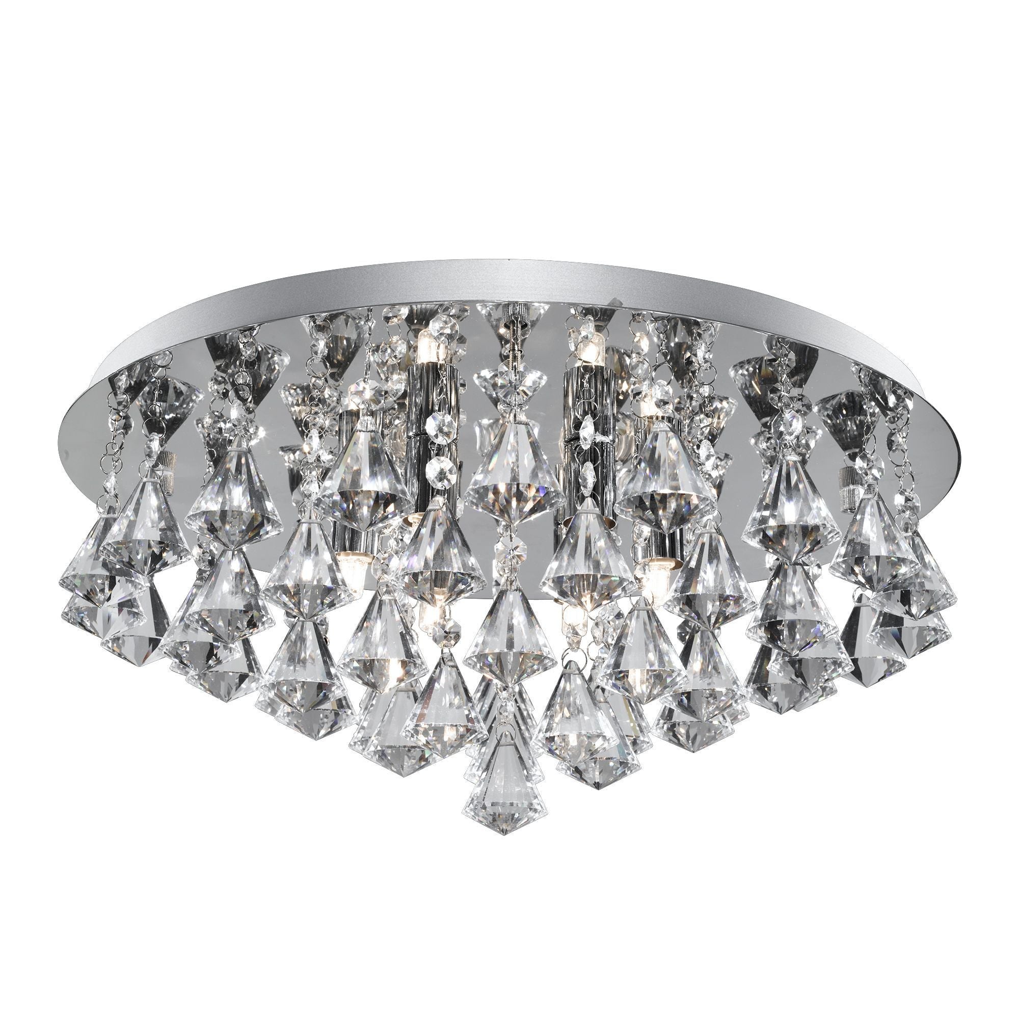 3306-6CC Hanna Chrome Crystal Triangles Flush Light