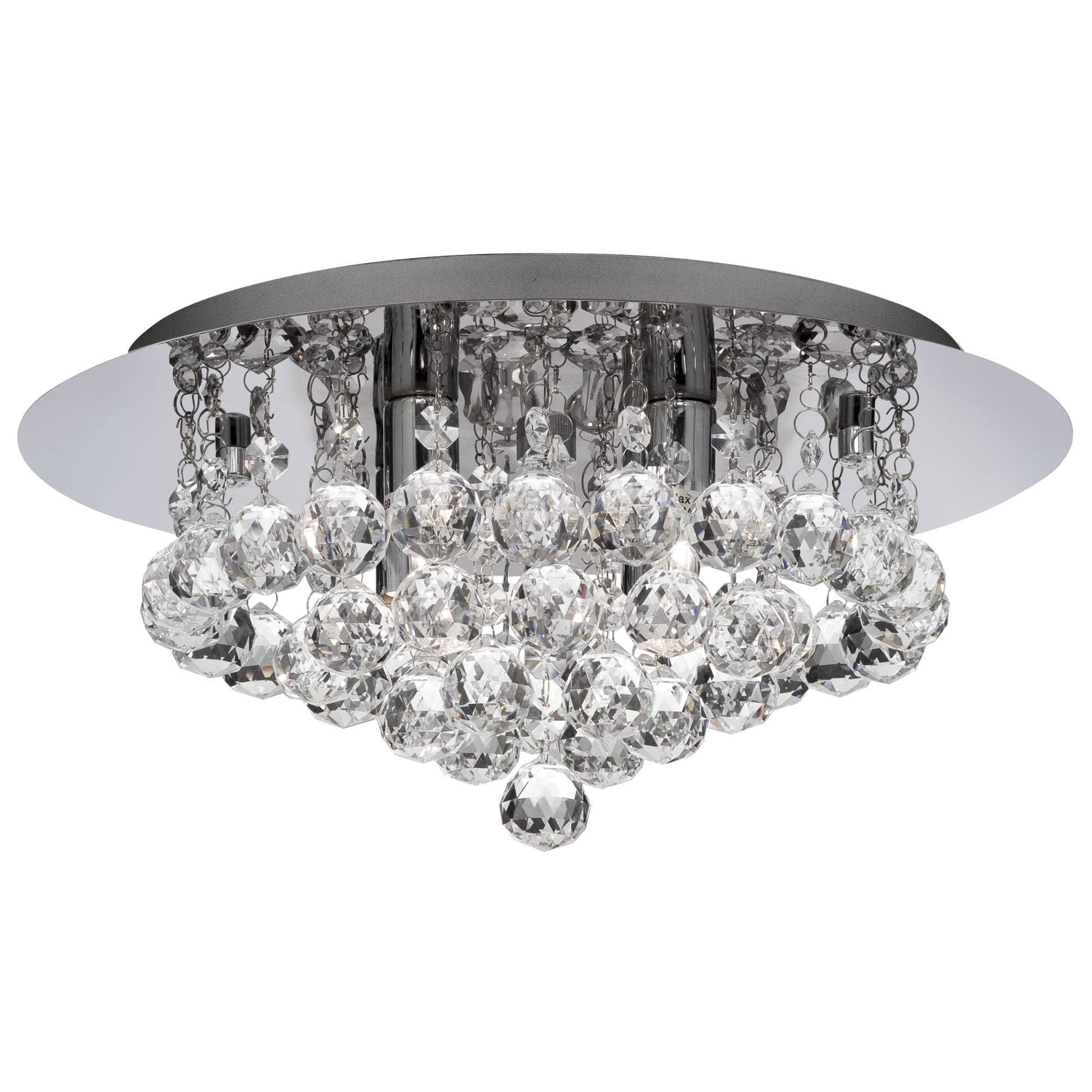 3404-4CC Hanna Chrome Crystal 4 Light Flush Light