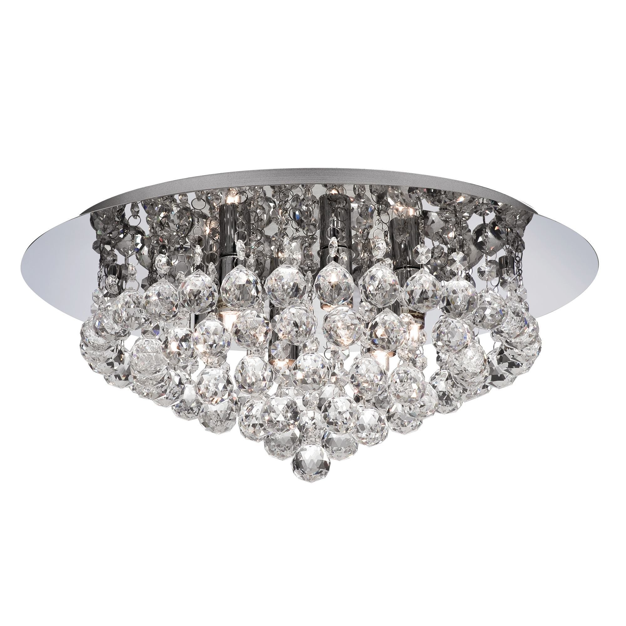 3406-6CC Hanna Chrome Crystal Flush Light